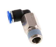 6mm x R1/4'' 90deg Elbow Push-in Fitting with Male Threads Brass/PA 66 NBR Long Sleeve Rotatable [2 Pieces]