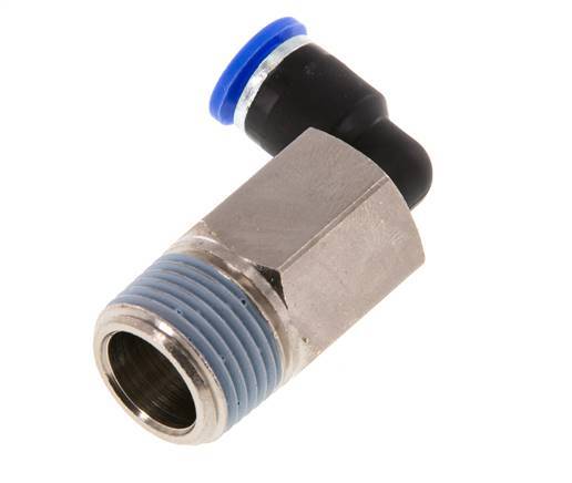 6mm x R3/8'' 90deg Elbow Push-in Fitting with Male Threads Brass/PA 66 NBR Long Sleeve Rotatable [2 Pieces]