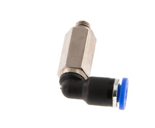 4mm x M 5 90deg Elbow Push-in Fitting with Male Threads Brass/PA 66 NBR Long Sleeve Rotatable [2 Pieces]