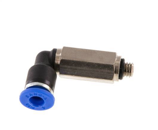 4mm x M 5 90deg Elbow Push-in Fitting with Male Threads Brass/PA 66 NBR Long Sleeve Rotatable [2 Pieces]