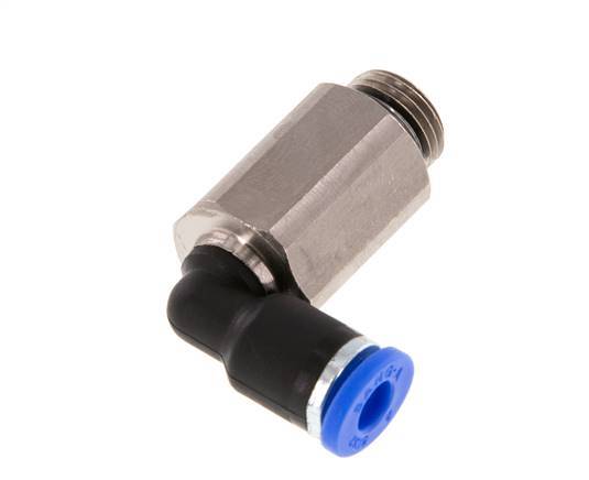 4mm x G1/8'' 90deg Elbow Push-in Fitting with Male Threads Brass/PA 66 NBR Long Sleeve Rotatable [2 Pieces]