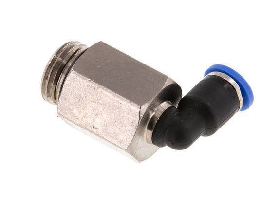 4mm x G1/4'' 90deg Elbow Push-in Fitting with Male Threads Brass/PA 66 NBR Long Sleeve Rotatable [2 Pieces]