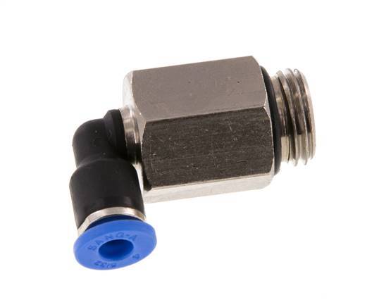 4mm x G1/4'' 90deg Elbow Push-in Fitting with Male Threads Brass/PA 66 NBR Long Sleeve Rotatable [2 Pieces]
