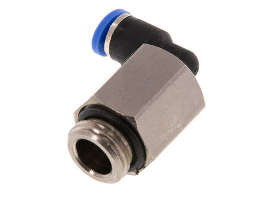 4mm x G1/4'' 90deg Elbow Push-in Fitting with Male Threads Brass/PA 66 NBR Long Sleeve Rotatable [2 Pieces]