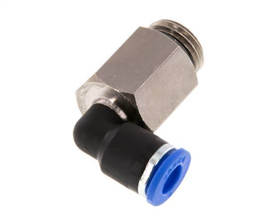 6mm x G1/4'' 90deg Elbow Push-in Fitting with Male Threads Brass/PA 66 NBR Long Sleeve Rotatable [2 Pieces]