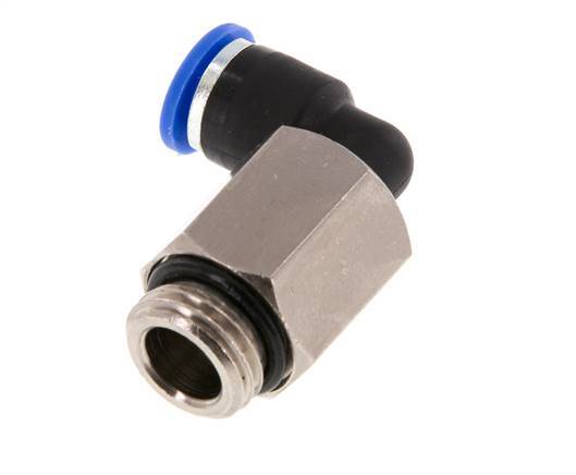 6mm x G1/4'' 90deg Elbow Push-in Fitting with Male Threads Brass/PA 66 NBR Long Sleeve Rotatable [2 Pieces]