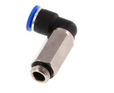 10mm x G1/4'' 90deg Elbow Push-in Fitting with Male Threads Brass/PA 66 NBR Long Sleeve Rotatable [2 Pieces]