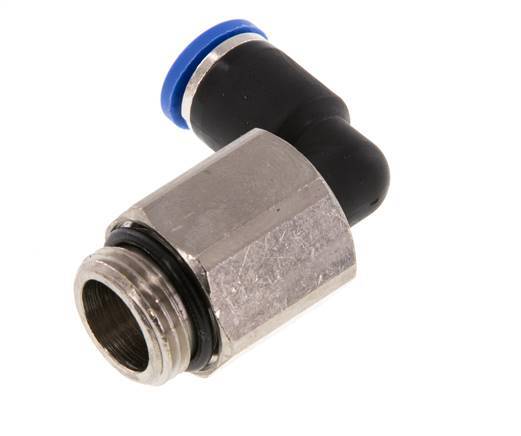 8mm x G3/8'' 90deg Elbow Push-in Fitting with Male Threads Brass/PA 66 NBR Long Sleeve Rotatable [2 Pieces]