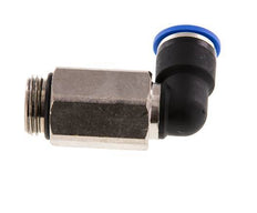 10mm x G3/8'' 90deg Elbow Push-in Fitting with Male Threads Brass/PA 66 NBR Long Sleeve Rotatable [2 Pieces]