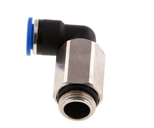 10mm x G3/8'' 90deg Elbow Push-in Fitting with Male Threads Brass/PA 66 NBR Long Sleeve Rotatable [2 Pieces]