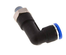 10mm x R1/8'' 90deg Elbow Push-in Fitting with Male Threads Brass/PA 66 NBR Long Body Rotatable [2 Pieces]