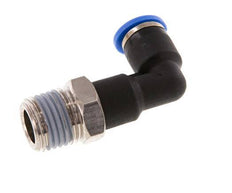 6mm x R1/4'' 90deg Elbow Push-in Fitting with Male Threads Brass/PA 66 NBR Long Body Rotatable [5 Pieces]