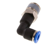 6mm x R1/4'' 90deg Elbow Push-in Fitting with Male Threads Brass/PA 66 NBR Long Body Rotatable [5 Pieces]