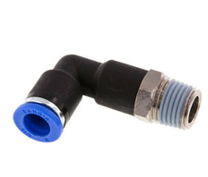 8mm x R1/4'' 90deg Elbow Push-in Fitting with Male Threads Brass/PA 66 NBR Long Body Rotatable [2 Pieces]