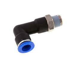 10mm x R1/4'' 90deg Elbow Push-in Fitting with Male Threads Brass/PA 66 NBR Long Body Rotatable [2 Pieces]