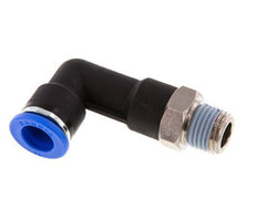 10mm x R1/4'' 90deg Elbow Push-in Fitting with Male Threads Brass/PA 66 NBR Long Body Rotatable [2 Pieces]