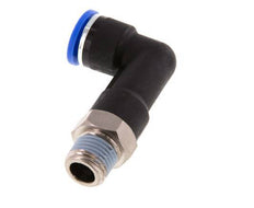 10mm x R1/4'' 90deg Elbow Push-in Fitting with Male Threads Brass/PA 66 NBR Long Body Rotatable [2 Pieces]