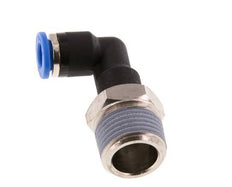 6mm x R3/8'' 90deg Elbow Push-in Fitting with Male Threads Brass/PA 66 NBR Long Body Rotatable [2 Pieces]