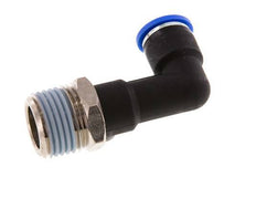 10mm x R1/2'' 90deg Elbow Push-in Fitting with Male Threads Brass/PA 66 NBR Long Body Rotatable [2 Pieces]