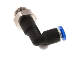 4mm x G1/8'' 90deg Elbow Push-in Fitting with Male Threads Brass/PA 66 NBR Long Body Rotatable [5 Pieces]