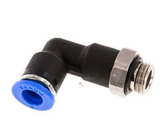 6mm x G1/8'' 90deg Elbow Push-in Fitting with Male Threads Brass/PA 66 NBR Long Body Rotatable [5 Pieces]