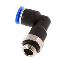 6mm x G1/8'' 90deg Elbow Push-in Fitting with Male Threads Brass/PA 66 NBR Long Body Rotatable [5 Pieces]