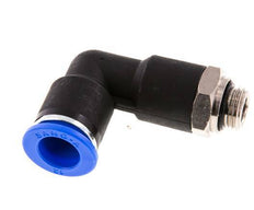 12mm x G1/4'' 90deg Elbow Push-in Fitting with Male Threads Brass/PA 66 NBR Long Body Rotatable [2 Pieces]