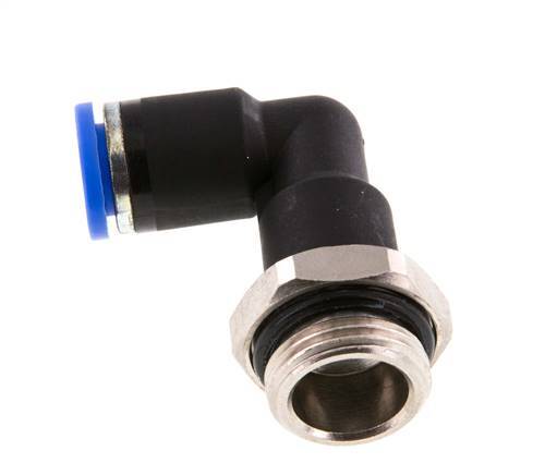 8mm x G3/8'' 90deg Elbow Push-in Fitting with Male Threads Brass/PA 66 NBR Long Body Rotatable [2 Pieces]