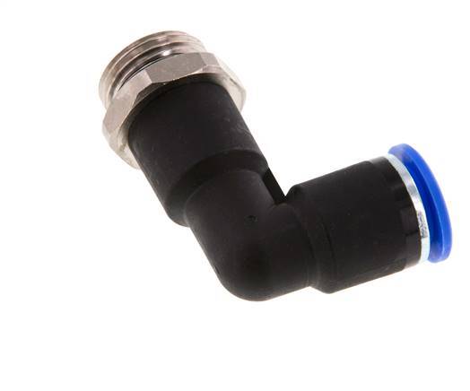 12mm x G1/2'' 90deg Elbow Push-in Fitting with Male Threads Brass/PA 66 NBR Long Body Rotatable [2 Pieces]