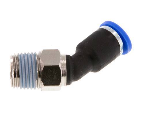 4mm x R1/8'' 45deg Elbow Push-in Fitting with Male Threads Brass/PA 66 NBR [2 Pieces]