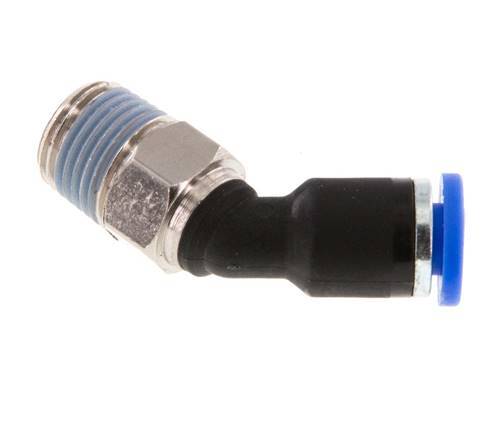 4mm x R1/8'' 45deg Elbow Push-in Fitting with Male Threads Brass/PA 66 NBR [2 Pieces]