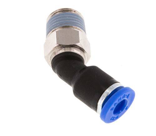 4mm x R1/8'' 45deg Elbow Push-in Fitting with Male Threads Brass/PA 66 NBR [2 Pieces]