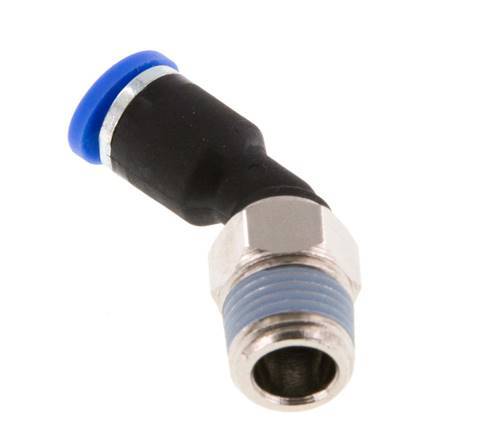 4mm x R1/8'' 45deg Elbow Push-in Fitting with Male Threads Brass/PA 66 NBR [2 Pieces]