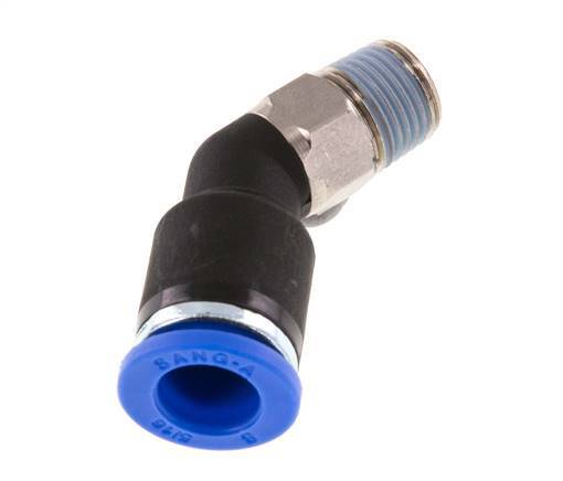 8mm x R1/8'' 45deg Elbow Push-in Fitting with Male Threads Brass/PA 66 NBR [2 Pieces]