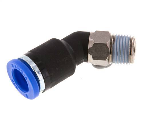 8mm x R1/8'' 45deg Elbow Push-in Fitting with Male Threads Brass/PA 66 NBR [2 Pieces]