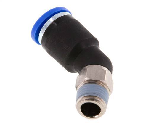 8mm x R1/8'' 45deg Elbow Push-in Fitting with Male Threads Brass/PA 66 NBR [2 Pieces]