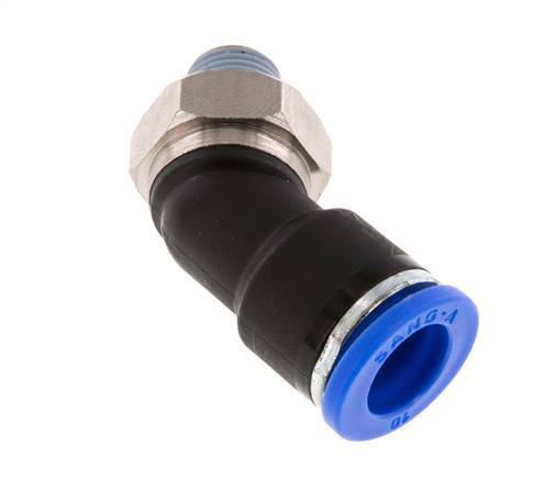10mm x R1/8'' 45deg Elbow Push-in Fitting with Male Threads Brass/PA 66 NBR [2 Pieces]
