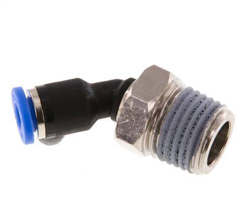 4mm x R1/4'' 45deg Elbow Push-in Fitting with Male Threads Brass/PA 66 NBR [2 Pieces]