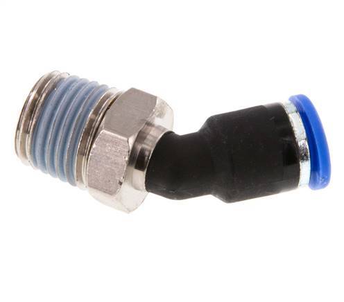 6mm x R1/4'' 45deg Elbow Push-in Fitting with Male Threads Brass/PA 66 NBR [2 Pieces]