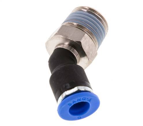 6mm x R1/4'' 45deg Elbow Push-in Fitting with Male Threads Brass/PA 66 NBR [2 Pieces]