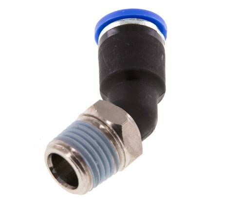 8mm x R1/4'' 45deg Elbow Push-in Fitting with Male Threads Brass/PA 66 NBR [2 Pieces]
