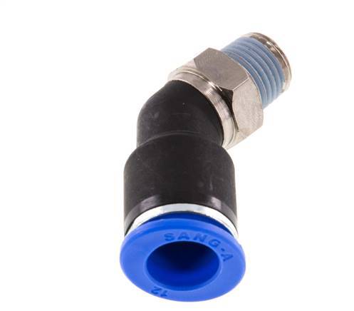 12mm x R1/4'' 45deg Elbow Push-in Fitting with Male Threads Brass/PA 66 NBR [2 Pieces]