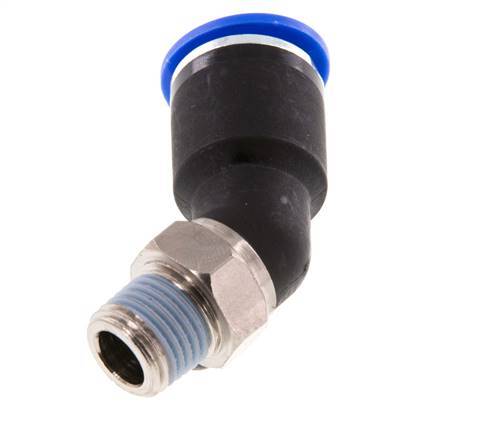 12mm x R1/4'' 45deg Elbow Push-in Fitting with Male Threads Brass/PA 66 NBR [2 Pieces]