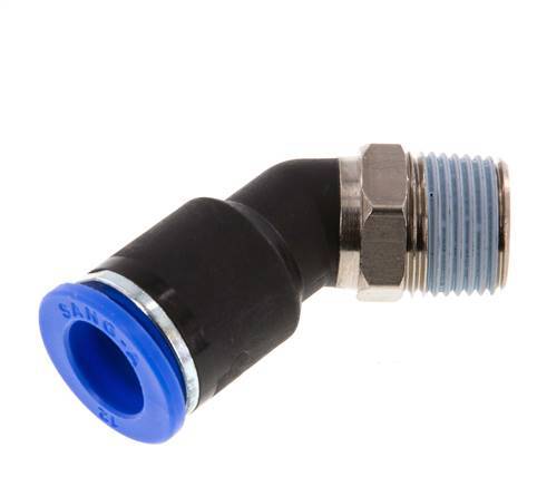 12mm x R3/8'' 45deg Elbow Push-in Fitting with Male Threads Brass/PA 66 NBR [2 Pieces]