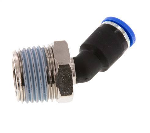 8mm x R1/2'' 45deg Elbow Push-in Fitting with Male Threads Brass/PA 66 NBR [2 Pieces]