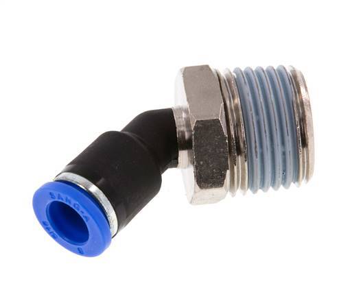 8mm x R1/2'' 45deg Elbow Push-in Fitting with Male Threads Brass/PA 66 NBR [2 Pieces]