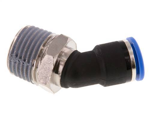 10mm x R1/2'' 45deg Elbow Push-in Fitting with Male Threads Brass/PA 66 NBR [2 Pieces]