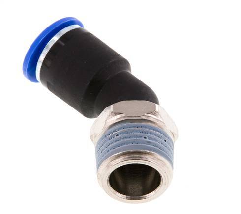 12mm x R1/2'' 45deg Elbow Push-in Fitting with Male Threads Brass/PA 66 NBR