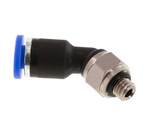 4mm x M 5 45deg Elbow Push-in Fitting with Male Threads Brass/PA 66 NBR [2 Pieces]