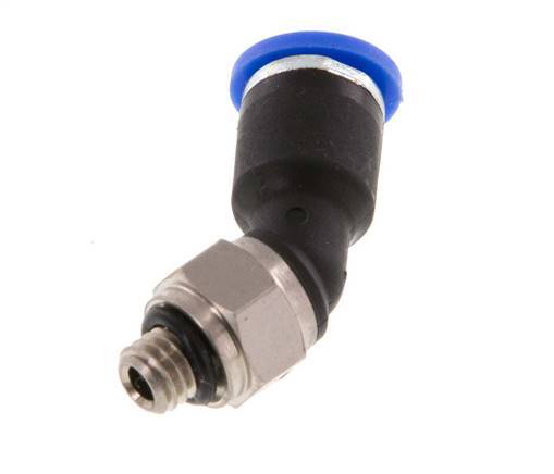4mm x M 5 45deg Elbow Push-in Fitting with Male Threads Brass/PA 66 NBR [2 Pieces]